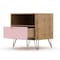 Manhattan Comfort Rockefeller 1.0 Nightstand, Nature and Rose Pink 101GMC6 - alternate 8